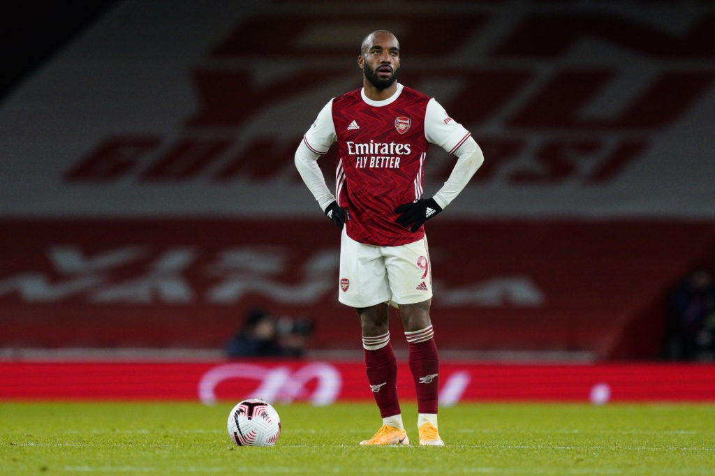 Arsenal hope to have fans back starting with this match 2 LONDON, ENGLAND - OCTOBER 25: Alexandre Lacazette of Arsenal looks dejected after conceding their sides first goal during the Premier League match between Arsenal and Leicester City at Emirates Stadium on October 25, 2020 in London, England. Sporting stadiums around the UK remain under strict restrictions due to the Coronavirus Pandemic as Government social distancing laws prohibit fans inside venues resulting in games being played behind closed doors. (Photo by Will Oliver - Pool/Getty Images)