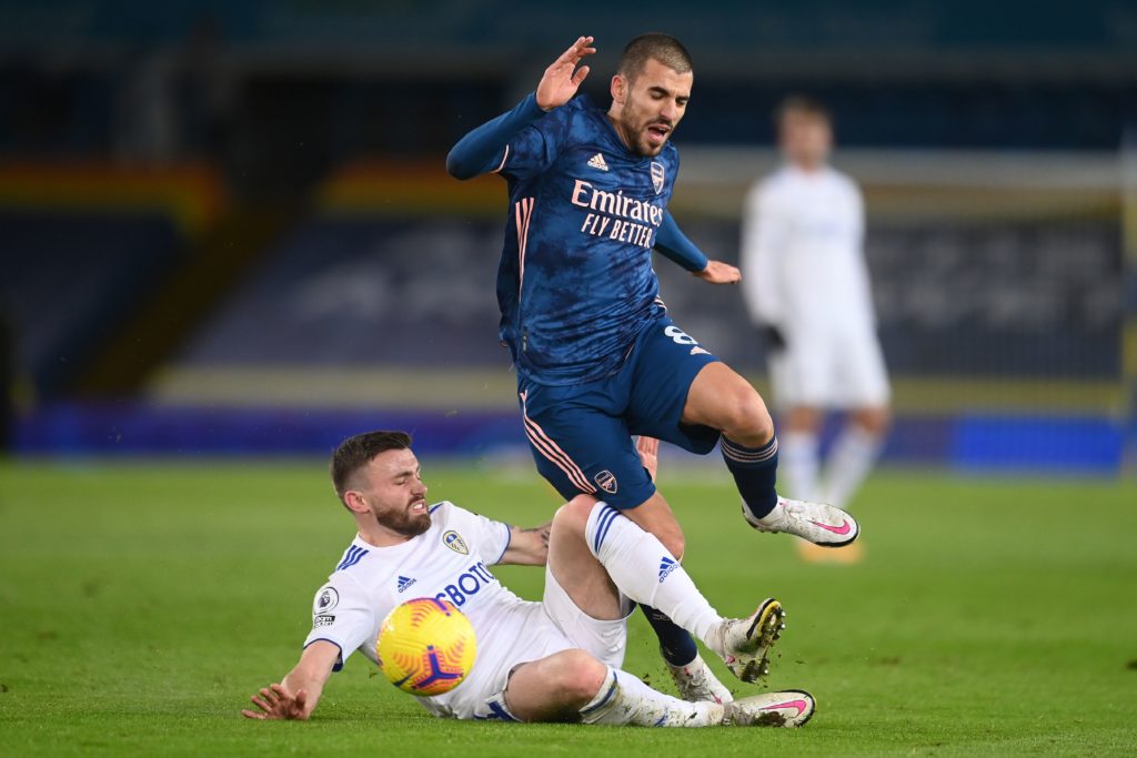 4 out, 1 back: Leeds team news ahead of Arsenal clash 2 Leeds United's Northern Irish midfielder Stuart Dallas (L) tackles Arsenal's Spanish midfielder Dani Ceballos (R) during the English Premier League football match between Leeds United and Arsenal at Elland Road in Leeds, northern England on November 22, 2020. (Photo by Michael Regan / POOL / AFP)