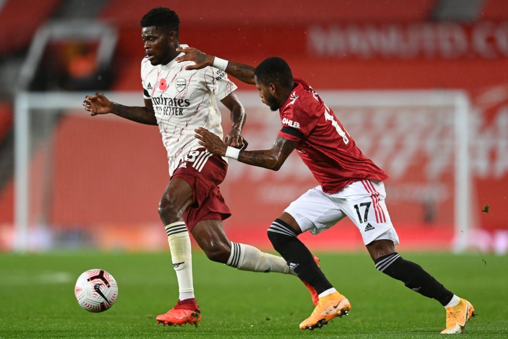 Thomas Partey advised to ignore Manchester United and Chelsea by Emmanuel Adebayor 2 Arsenal's Ghanaian midfielder Thomas Partey (L) vies with Manchester United's Brazilian midfielder Fred (R) during the English Premier League football match between Manchester United and Arsenal at Old Trafford in Manchester, north west England, on November 1, 2020. (Photo by Shaun Botterill / POOL / AFP)