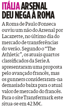 Alexandre Lacazette and Roma: O Jogo, 14 November 2020