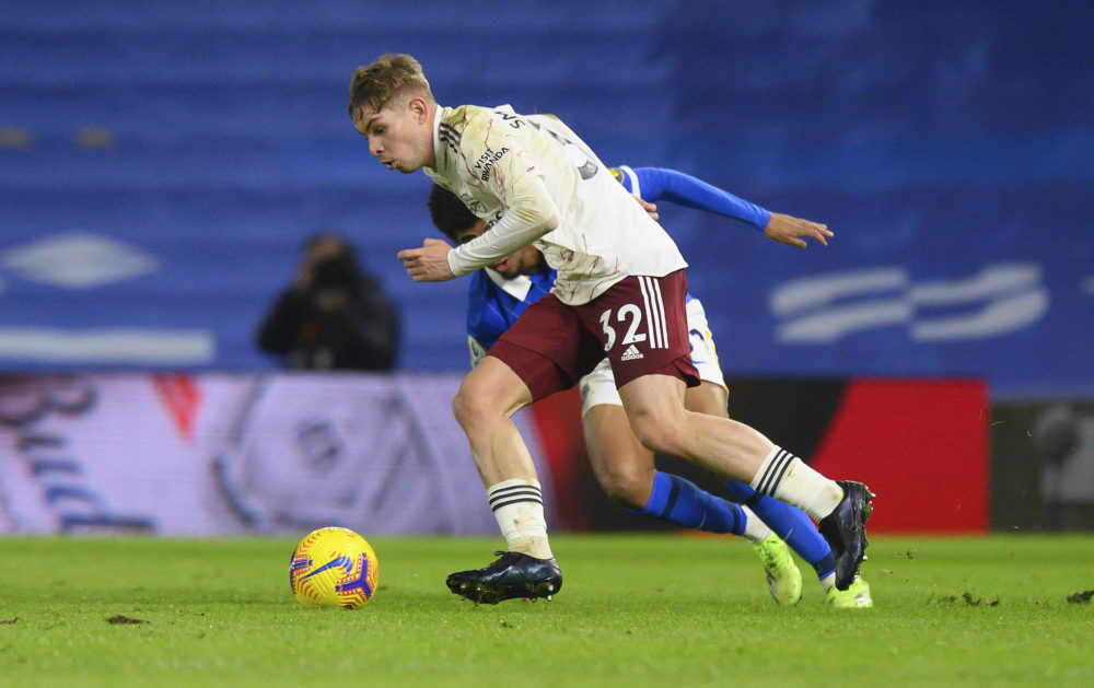 Brighton and Hove Albion v Arsenal - Premier League - AMEX Stadium Arsenal's Emile Smith Rowe. Copyright: Mark Pain