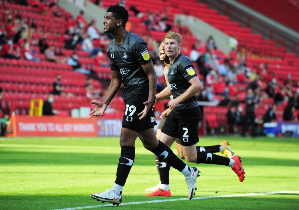 Football - 2020 / 2021 EFL Division One - Charlton Athletic vs Doncaster Rovers Tyreece John - Jules of Doncaster celebrates scoring. (Photo by COL...
