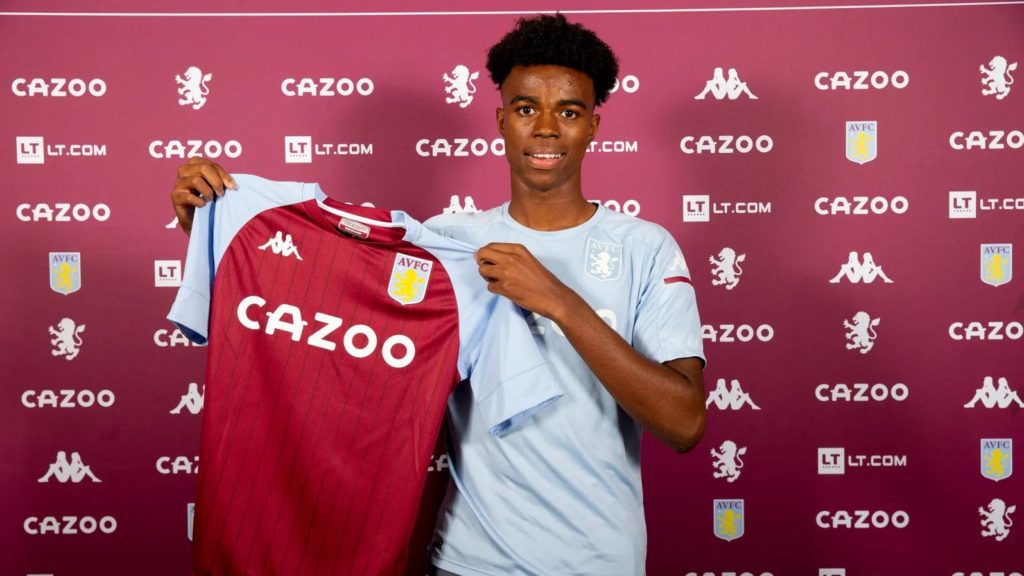 Aston Villa leave player out of pre-season tour amid Arsenal interest 3 Carney Chukwuemeka after signing his professional contract with Aston Villa (Photo via AVFC.co.uk)