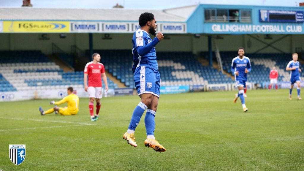 3 Arsenal loanees to be recalled this month 2 Trae Coyle celebrates scoring for Gillingham (Photo via Gillingham FC on Twitter)