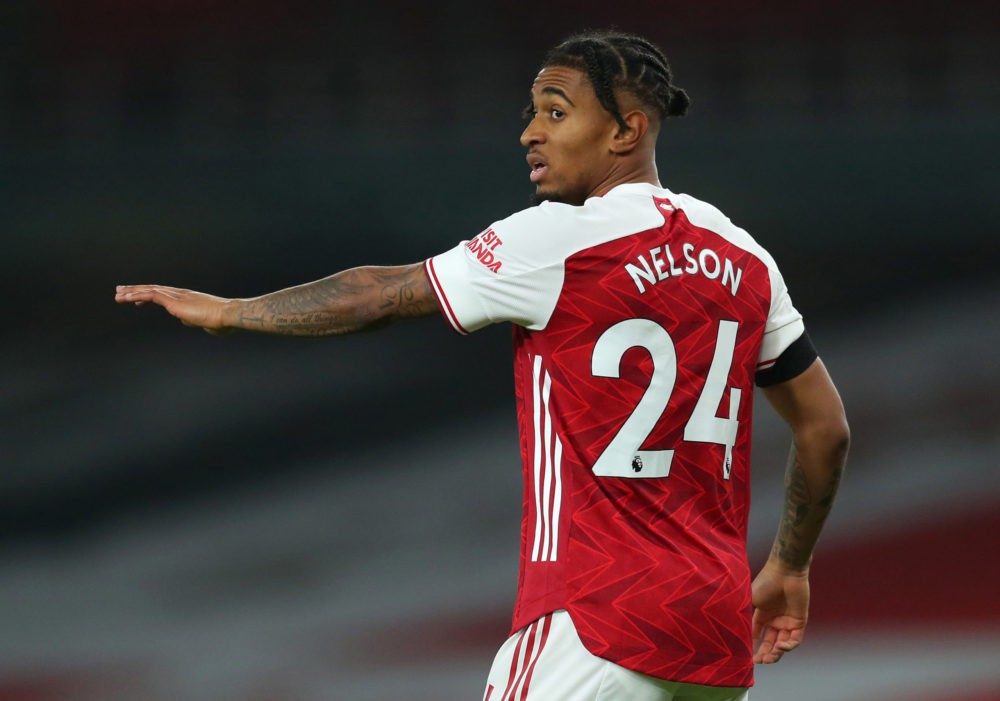 13 Arsene Wenger-era players remain at Arsenal 7 LONDON, ENGLAND - NOVEMBER 29: Reiss Nelson of Arsenal during the Premier League match between Arsenal and Wolverhampton Wanderers at Emirates Stadium on November 29, 2020 in London, England. Sporting stadiums around the UK remain under strict restrictions due to the Coronavirus Pandemic as Government social distancing laws prohibit fans inside venues resulting in games being played behind closed doors. (Photo by Catherine Ivill/Getty Images)