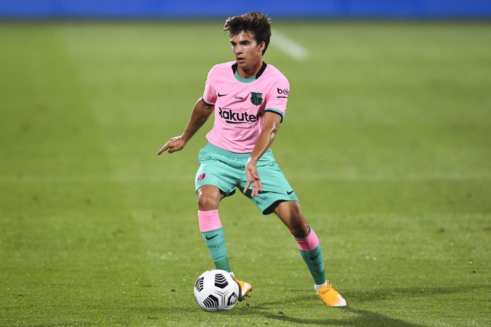 BARCELONA, SPAIN: Riqui Puig of FC Barcelona runs with the ball during the during the pre-season friendly match between FC Barcelona and Girona at ...