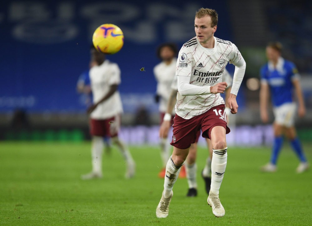 Brighton and Hove Albion v Arsenal Premier League Arsenal s Rob Holding during the Premier League match at the American Express Community Stadium, ...