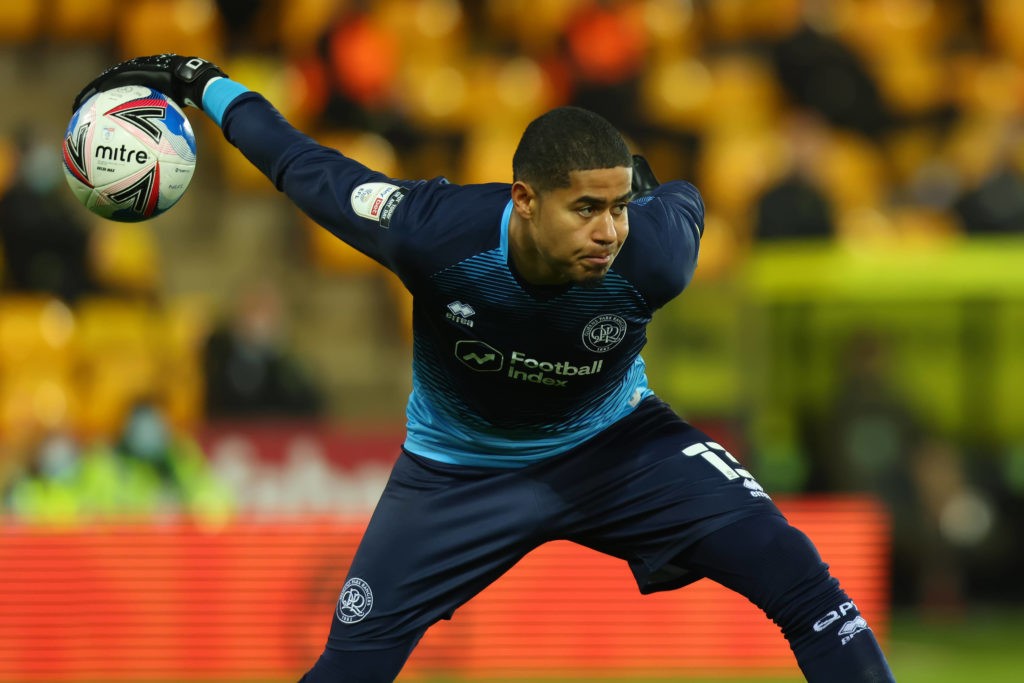 Arsenal join race for Championship goalkeeper 2 29th December 2020, Carrow Road. Norwich versus Queens Park Rangers, Seny Dieng of Queens Park Rangers. Photo: Shaun Brooks