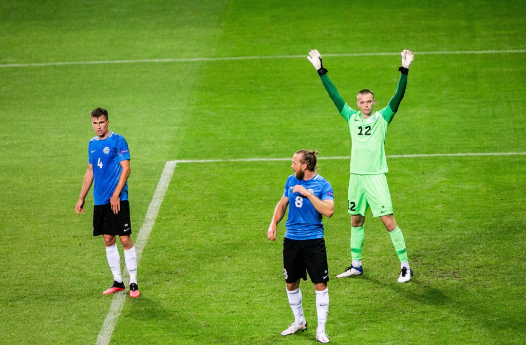 Karl Hein (R) featuring for Estonia in the UEFA Nations League. Copyright: Raul Mee