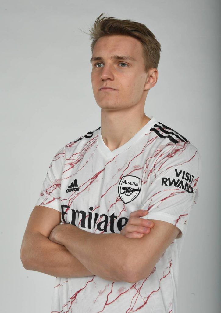 Martin Odegaard with Arsenal (Photo via Arsenal.com)