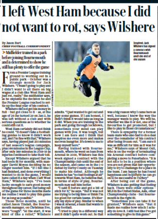 Jack Wilshere on Mesut Ozil: It's not nice 3 Jack Wilshere Daily Telegraph, 23 January 2020
