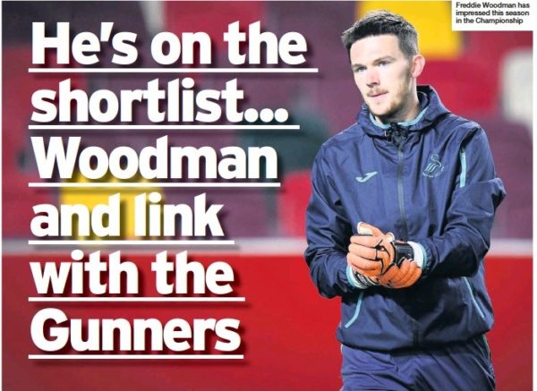 Swansea City relieved as Arsenal sign 28-year-old 2 freddie woodman south wales post e1611395432277