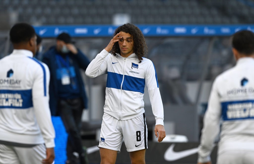 Hertha BSC - RB Leipzig, Matteo Guendouzi of Hertha BSC warming up, 21 02 2021, Copyright: Matthias Koch