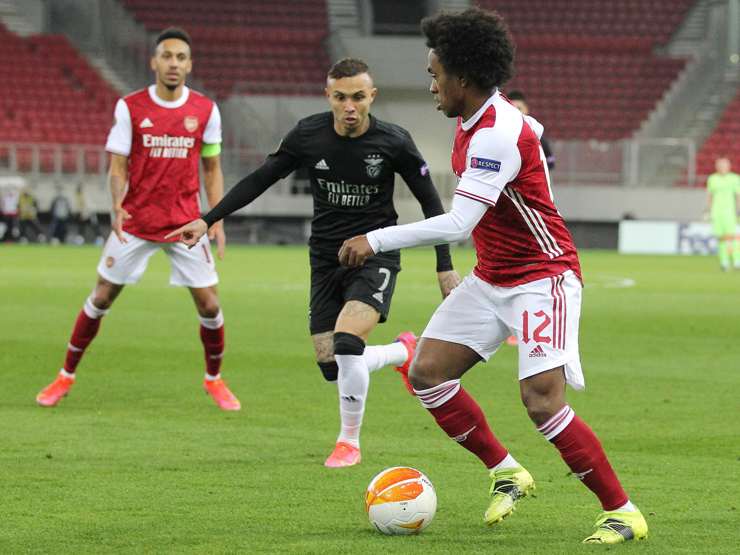 Benfica v Arsenal UEFA Europa League Willian of Arsenal during the UEFA Europa League match at Karaiskakis Stadium, Piraeus. Copyright: Yannis Halas