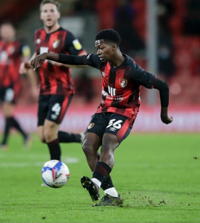 Ajani Burchall with AFC Bournemouth (Photo via Burchall on Instagram)