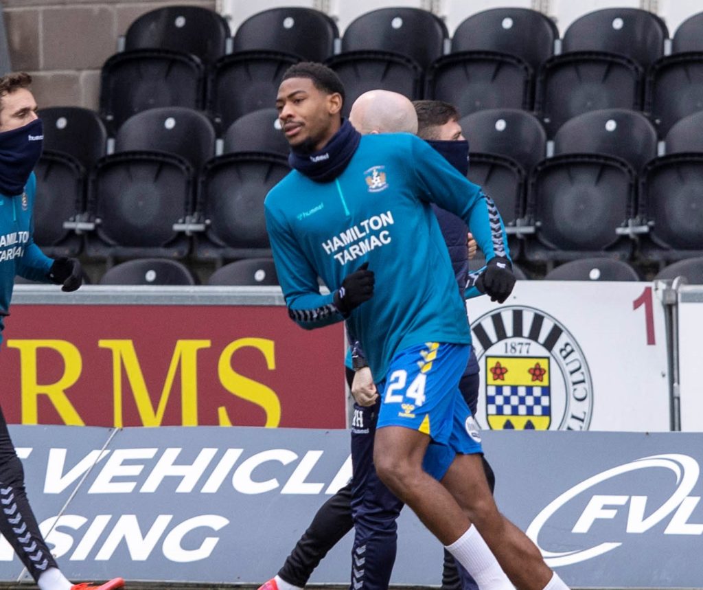 Zech Medley warming up with Kilmarnock (Photo via Kilmarnock on Twitter)