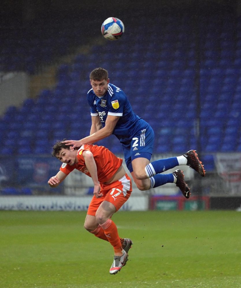 Mark McGuinness with Ipswich Town against Blackpool FC (Photo via McGuinness on Twitter)
