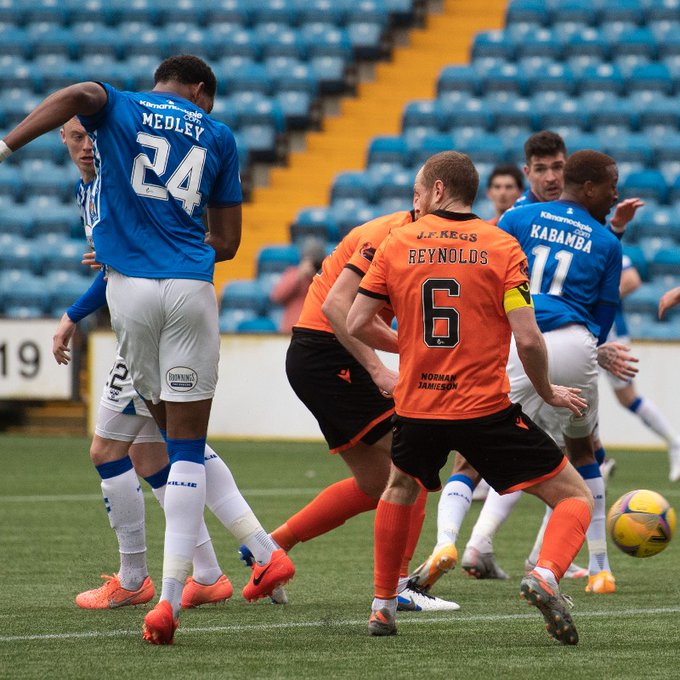 Zech Medley scoring his first goal for Kilmarnock (Photo via Kilmarnock on Twitter)