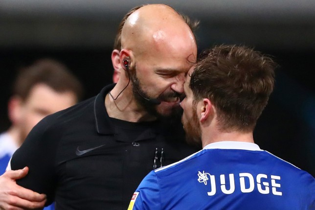 Referee Darren Drysdale clashed with Ipswich’s Alan Judge at Portman Road (Picture: MatchDay Images Limited)