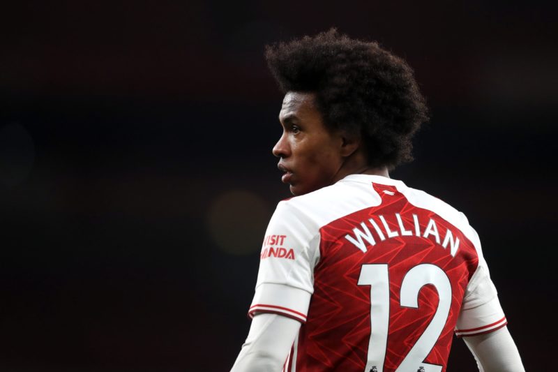 3 Arsenal stars named in Premier League Worst XI of the season 2 LONDON, ENGLAND - FEBRUARY 14: Willian of Arsenal looks on during the Premier League match between Arsenal and Leeds United at Emirates Stadium on February 14, 2021 in London, England. Sporting stadiums around the UK remain under strict restrictions due to the Coronavirus Pandemic as Government social distancing laws prohibit fans inside venues resulting in games being played behind closed doors. (Photo by Adam Davy - Pool/Getty Images)