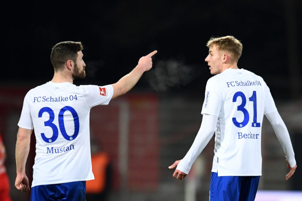 Shkodran Mustafi out for 3 months, requires surgery 3 Schalke's German defender Shkodran Mustafi (L) speaks with Schalke's German defender Timo Becker during the German first division Bundesliga football match between 1 FC Union Berlin and FC Schalke 04 in Berlin on February 13, 2021. (Photo by ANNEGRET HILSE / POOL / AFP)