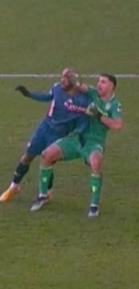 Referee does it again to Arsenal 3 Alexandre Lacazette was adjudged to have fouled Emi Martinez by Chris Kavanagh