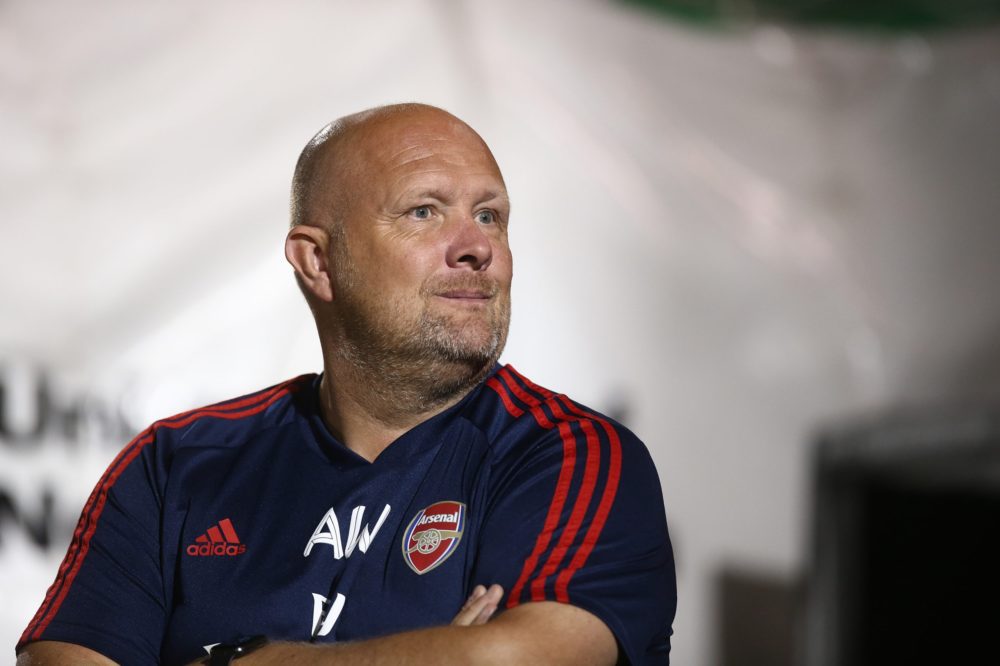 Clock End kid: Opposition keeper excited to play Arsenal 3 NORTHAMPTON, ENGLAND - AUGUST 27: Arsenal U21 goalkeeper coach Andy Woodman looks on during the Leasing.com Trophy match between Northampton Town and Arsenal U21 at PTS Academy Stadium on August 27, 2019 in Northampton, England. (Photo by Pete Norton/Getty Images)