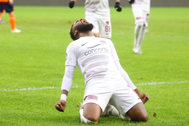 Aaron Boupendza of Hatayspor during the Turkish Super league football match between Basaksehir and Hatayspor at Basaksehir Fatih Terim Stadium in I...