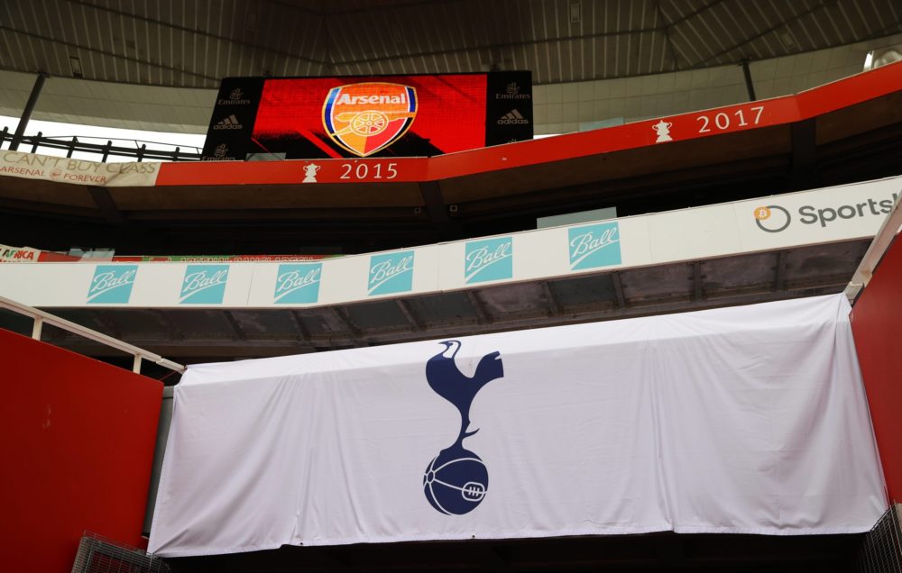 Arsenal v Tottenham Hotspur - Premier League - Emirates Stadium A view of a Tottenham Hotspur banner in the stands before the Premier League match ...
