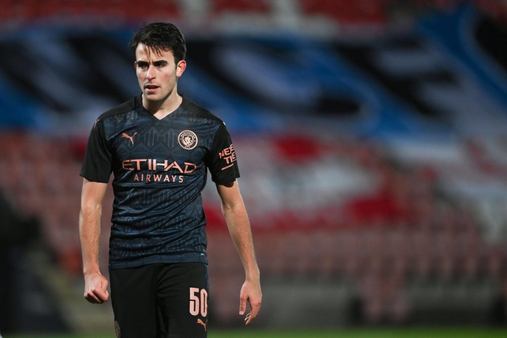 Eric Garcia of Manchester City. Cheltenham Town v Manchester City, Emirates FA Cup, Fourth Round, Football, The Jonny-Rocks Stadium, Cheltenham, UK...