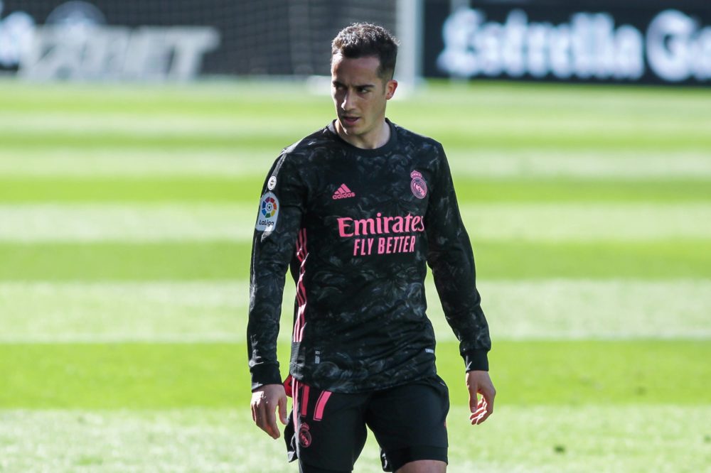 March 20, 2021, VIGO, PONTEVEDRA, SPAIN: Lucas Vazquez of Real Madrid looks on during La Liga football match played between Ceta de Vigo and Real Madrid at Balaidos stadium on March 20, 2021 in Vigo, Pontevedra, Spain. VIGO SPAIN Copyright: Irina R.Hipolito