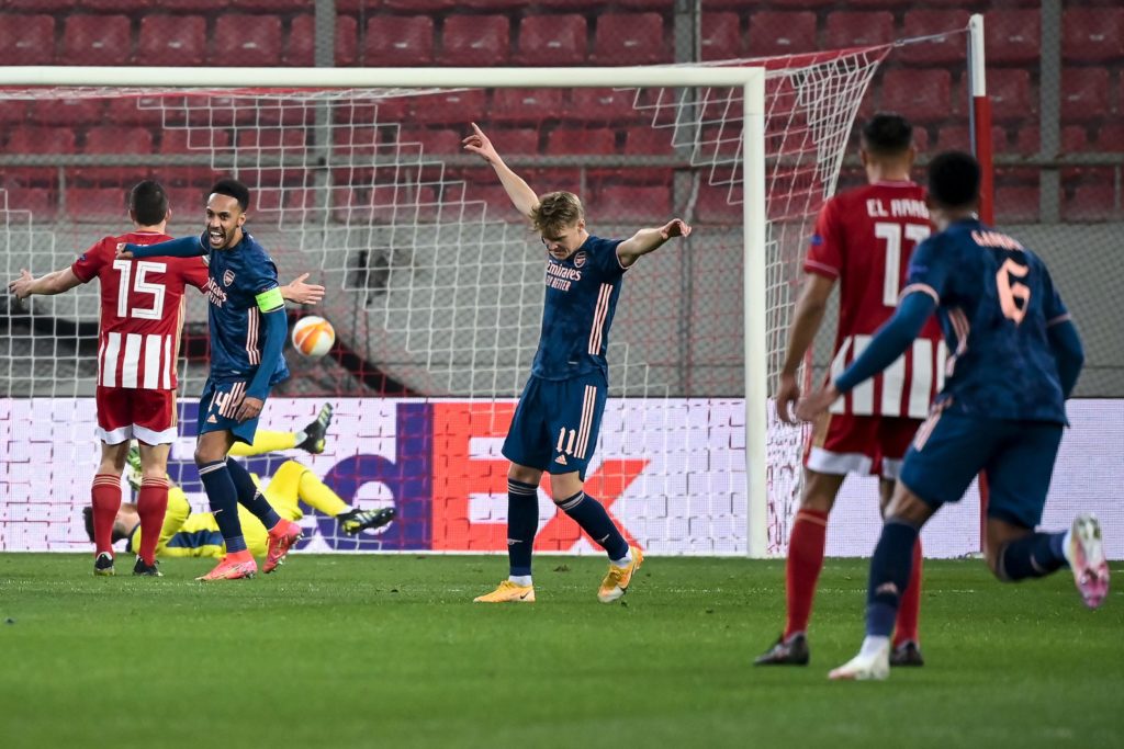 Martin Odegaard says Norway is not just Erling Haaland 2 Martin Odegaard celebrating scoring for Arsenal against Olympiacos (Photo via Arsenal on Twitter)