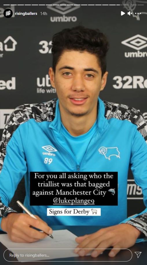 Luke Plange signs Derby County contract 3 Luke Plange signing his Derby County contract via RisingBallers on Instagram