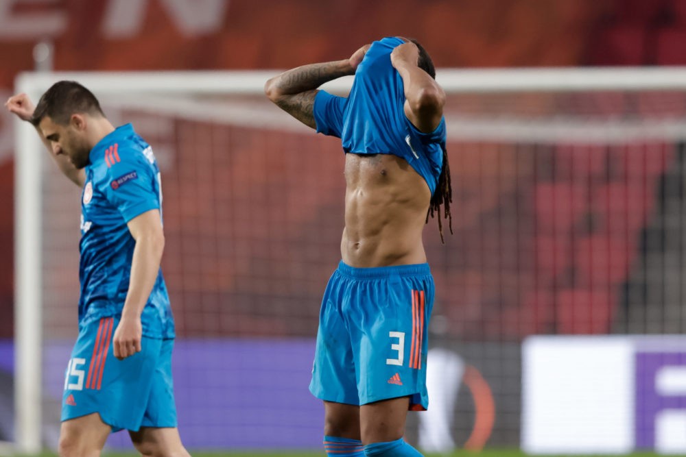 EINDHOVEN, NETHERLANDS: Ruben Semedo of Olympiacos during the UEFA Europa League match between PSV and Olympiacos at PSV Stadion on February 25, 20...