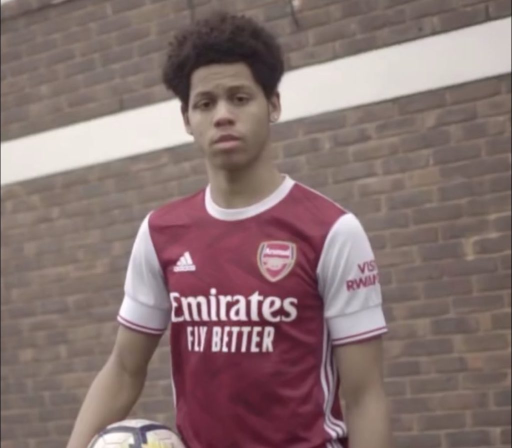 Amani Richards after signing for Arsenal (Photo via Richards on Instagram)