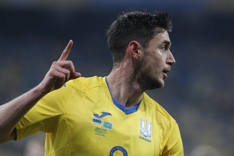 March 31, 2021, Kiev, Ukraine: Ukraine s Roman Yaremchuk reacts during the World Cup 2022 group D qualifying football match between Ukraine and Kaz...
