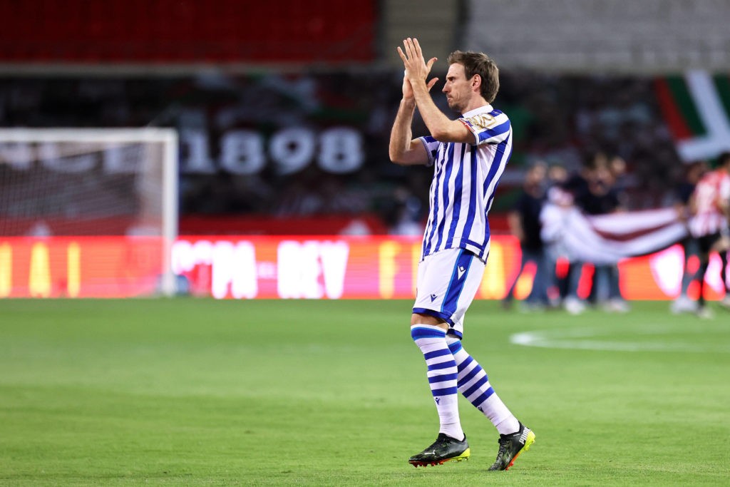 Real Sociedad confirm double injury blow to Monreal and Ryan 2 April 3, 2021, Sevilla, Spain: Nacho Monreal of Real Sociedad during the Copa Del Rey Final match between Real Sociedad and Athletic Club at Estadio de La Cartuja in Sevilla, Spain. Copyright: Jose Luis Contreras