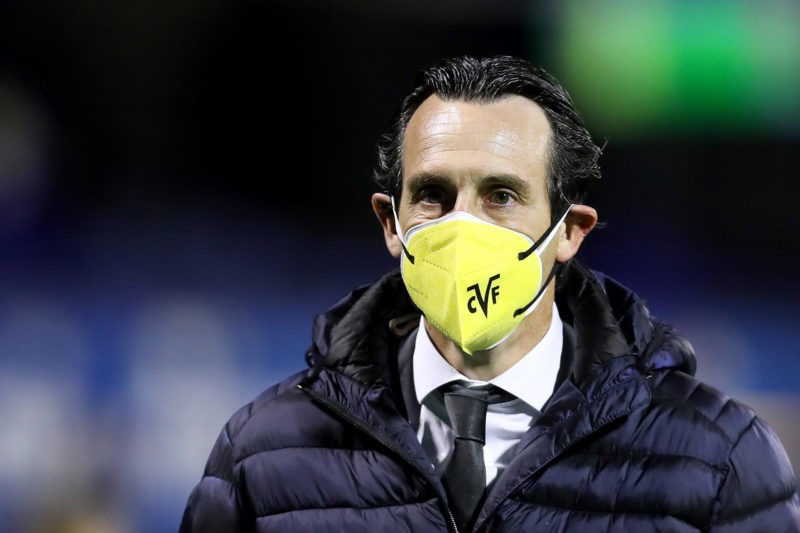 PXL_Dinamo Zagreb v Villarreal - UEFA Europa League Quarter Final: Leg One Coach of Villarreal Unai Emery with a protective mask at the end the UEF...