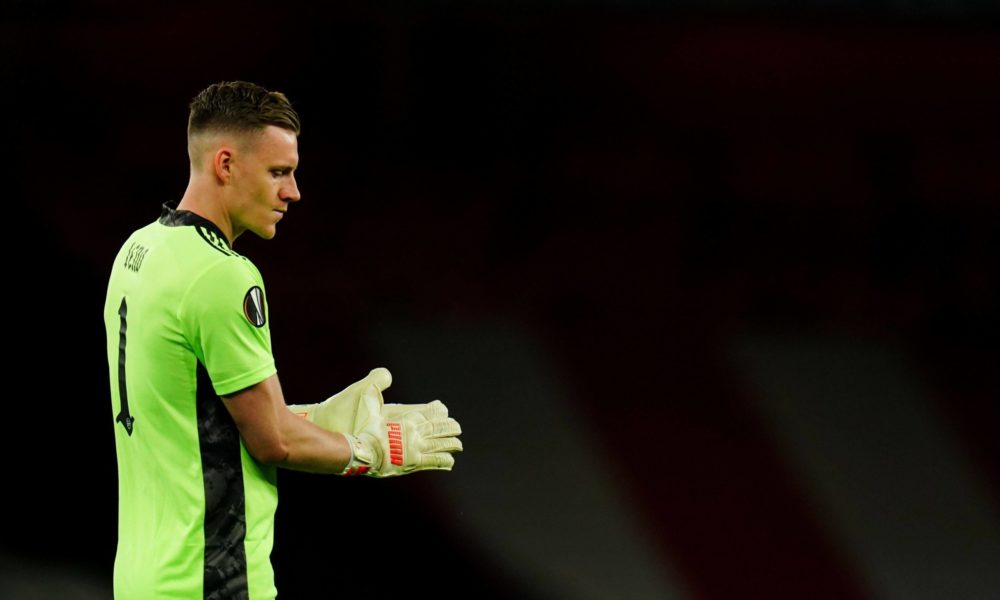 Arsenal goalkeeper Bernd Leno Arsenal v Slavia Prague, UEFA Europa League, Quarter Final, First Leg, Football, Emirates Stadium, London, UK - 08 Apr 2021. Copyright: Javier Garcia / BPI / Shutterstock