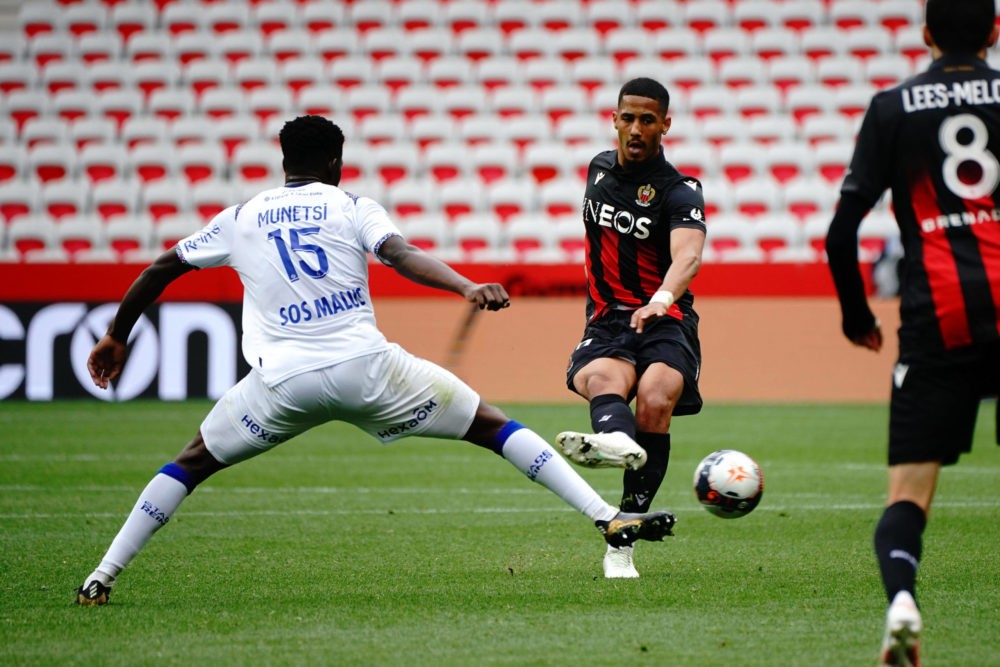 William Saliba of OGC Nice vs Stade de Reims - Ligue 1 Uber Eats - Nice - 11/04/2021. Norbert Scanella / PanoramiC