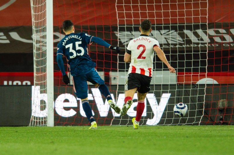 Has Mikel Arteta finally found a Plan B? 2 Sheffield United v Arsenal Premier League Gabriel Martinelli of Arsenal passes the ball in to an empty net ahead of George Baldock of Sheffield United for his sides second goal during the Premier League match at Bramall Lane, Sheffield Copyright: Matt Wilkinson