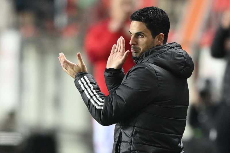 Coach of Arsenal Mikel Arteta in action during the FC European Football League quarterfinal match SK Slavia Prague vs Arsenal in Prague, Czech Repu...