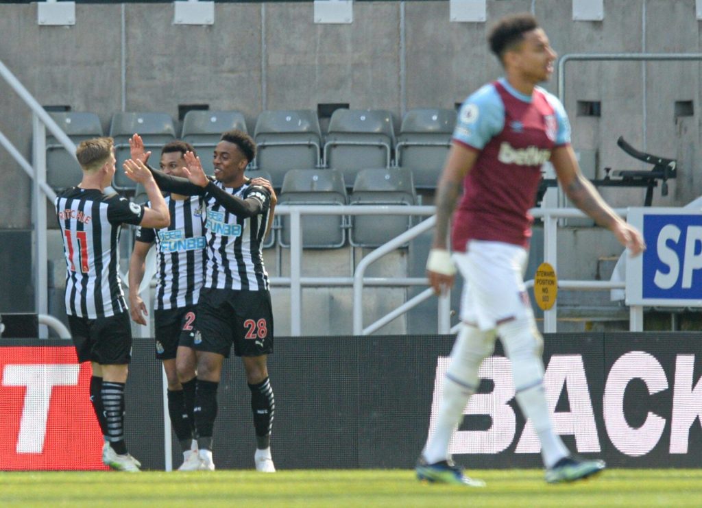 Newcastle United v West Ham United, Premier League, Football, St James Park, Newcastle Upon Tyne, UK - 17 Apr 2021. Copyright: Richard Lee / BPI / Shutterstock