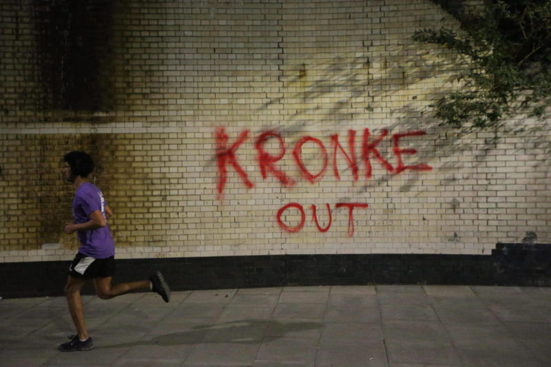 Hundreds of Arsenal fans gathered outside The Emirates Stadium in London in a oeKroenke out protest demanding the club owner Stanley Kroenke to lea...