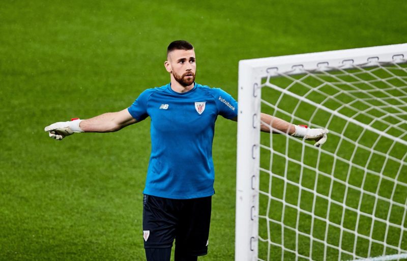 Arsenal identify 23yo Athletic Club goalkeeper Unai Simon as possible future #1 2 Unai Simon of Athletic Club warms up before the Spanish league, La Liga Santander, football match played between Athletic Club and Atletico de Madrid at San Mames stadium on April 25, 2021 in Bilbao, Spain. Soccer: La Liga - Athletic Club v Atletico de Madrid, Bilbao, Vizcaya, Spain - 25 Apr 2021 Soccer: La Liga - Athletic Club v Atletico de Madrid, Bilbao, Vizcaya, Spain - 25 Apr 2021 Copyright: Inigo Larreina/Shutterstock
