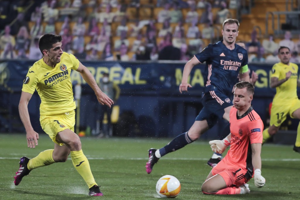 Villarreal CF v Arsenal UEFA Europa League Gerard Moreno shot at goal for Villarreal CF is saved by Bernd Leno of Arsenal during the UEFA Europa League match at Estadio de la Ceramica, Villarreal Copyright: Focus Images