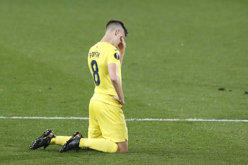 2 Villarreal starters set to miss Arsenal 2nd leg 2 Juan Marcos Foyth of Villarreal CF during the UEFA Europa League match, Semifinal, between Villarreal CF and Arsenal FC played at La Ceramica Stadium on April 29, 2021. Copyright: Sergio Ruiz / PRESSINPHOTO