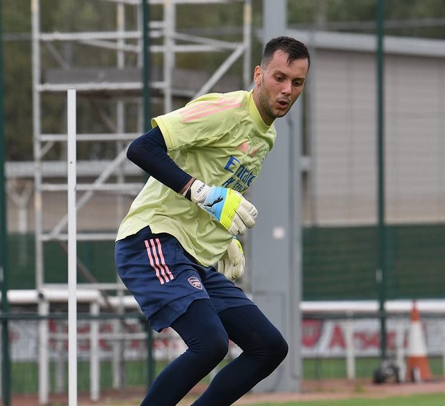 Dejan Iliev in training with Arsenal (Photo via Iliev on Instagram)