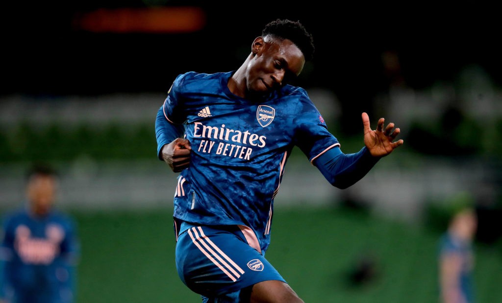 UEFA Europa League Group B, Aviva Stadium, Dublin 10/12/2020. Dundalk vs Arsenal Arsenal's Folarin Balogun celebrates scoring his side's fourth goal of the game. Copyright: INPHO / Ryan Byrne