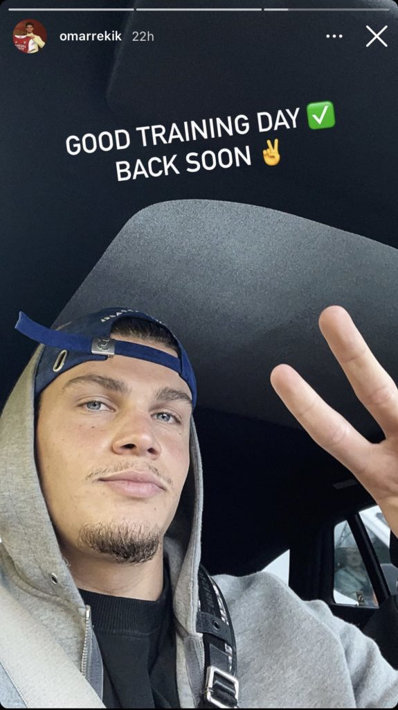 Omar Rekik says he'll be 'back soon' after injury 2 Omar Rekik on his Instagram story